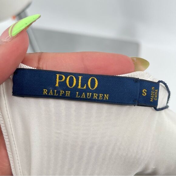 Polo Ralph Lauren White Crochet Knit Sleeveless Summer Dress Small Lined, NWT - Picture 14 of 17